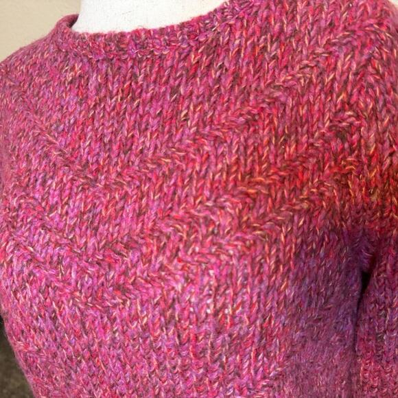 J. Jill sweater pink multicolored heathering chevron wool blend pullover Sz M - Picture 4 of 8